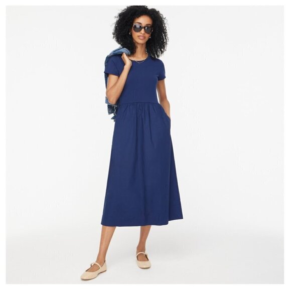J. Crew Factory Dresses & Skirts - J. Crew Short Sleeve Lightweight Knit Mixy Dress Navy Size XS NWT
